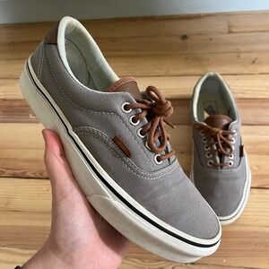 Vans Era 59 Gray Canvas Leather Accent Skate‎ Shoes Mens Classic